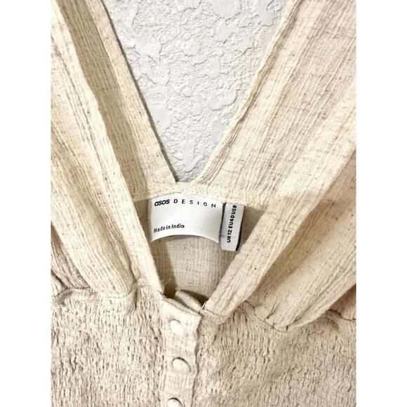 ASOS Design Beige V Neck Flowy Boho Dress Women's Size US8 - Picture 6 of 15